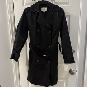 Cole Haan Black Double-Breasted Trench with Belt